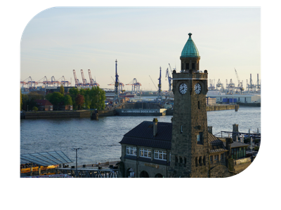 Hamburger Hafen von Oben fotografiert